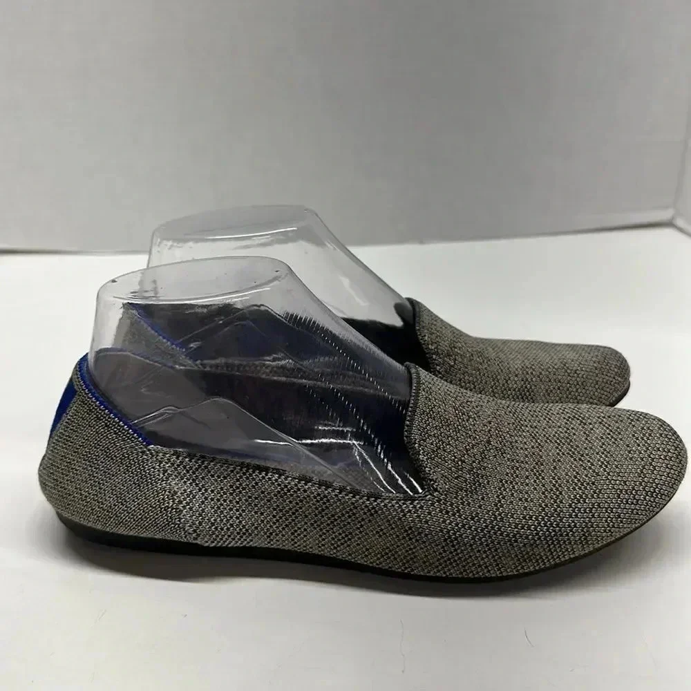 Rothy’s Taupe Heather Grey Blue Slip On Washable Loafers Shoes Size 8 - Picture 2 of 11
